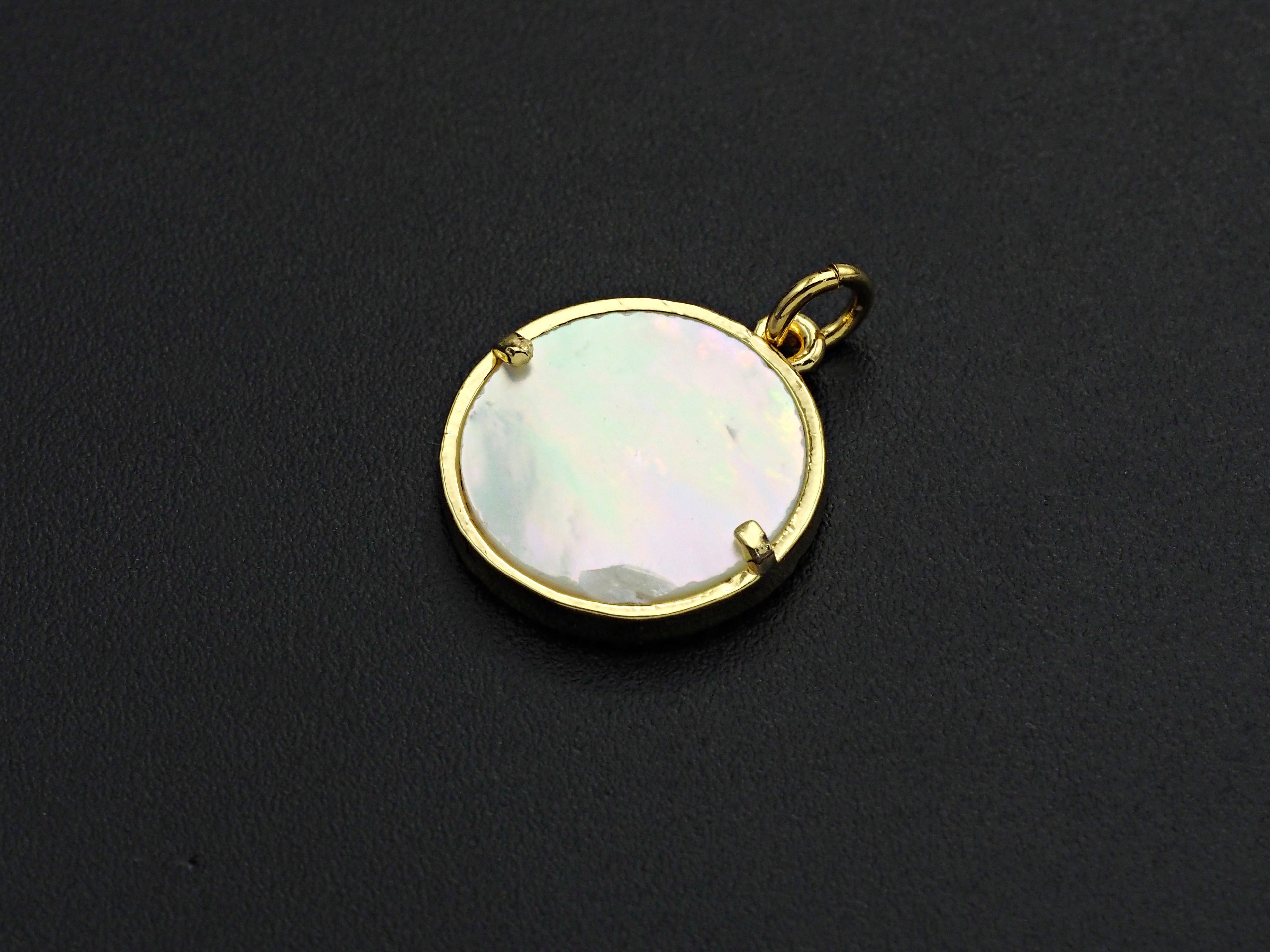 Clear CZ Micro Pave Heart on Mother-of-pearl Pendant Charm, Cubic Zirconia Charm,  Heart Charm, Pearl Charm,15mm,sku#Z913