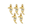 18K Gold Bird Shape Pendant,CZ Bird Charm, Necklace Bracelet Charm Pendant,6x13mm,Sku#FH153