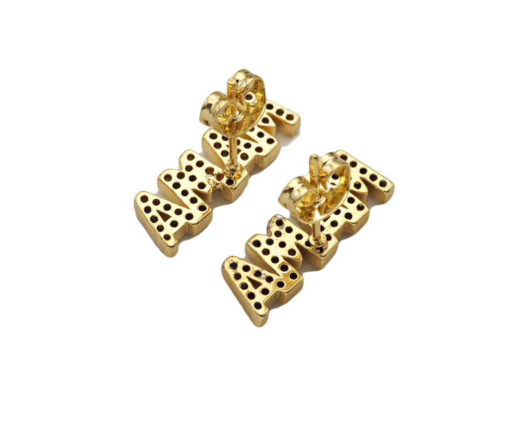 CZ MAMA Stud Earring, Sku#LD134