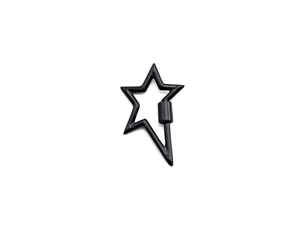 Colorful Enamel pave Star Shape Clasp, Enamel Pave Clasp, Black/Red/Pink/White/Blue Carabiner Clasp, 18x30mm, sku#H240