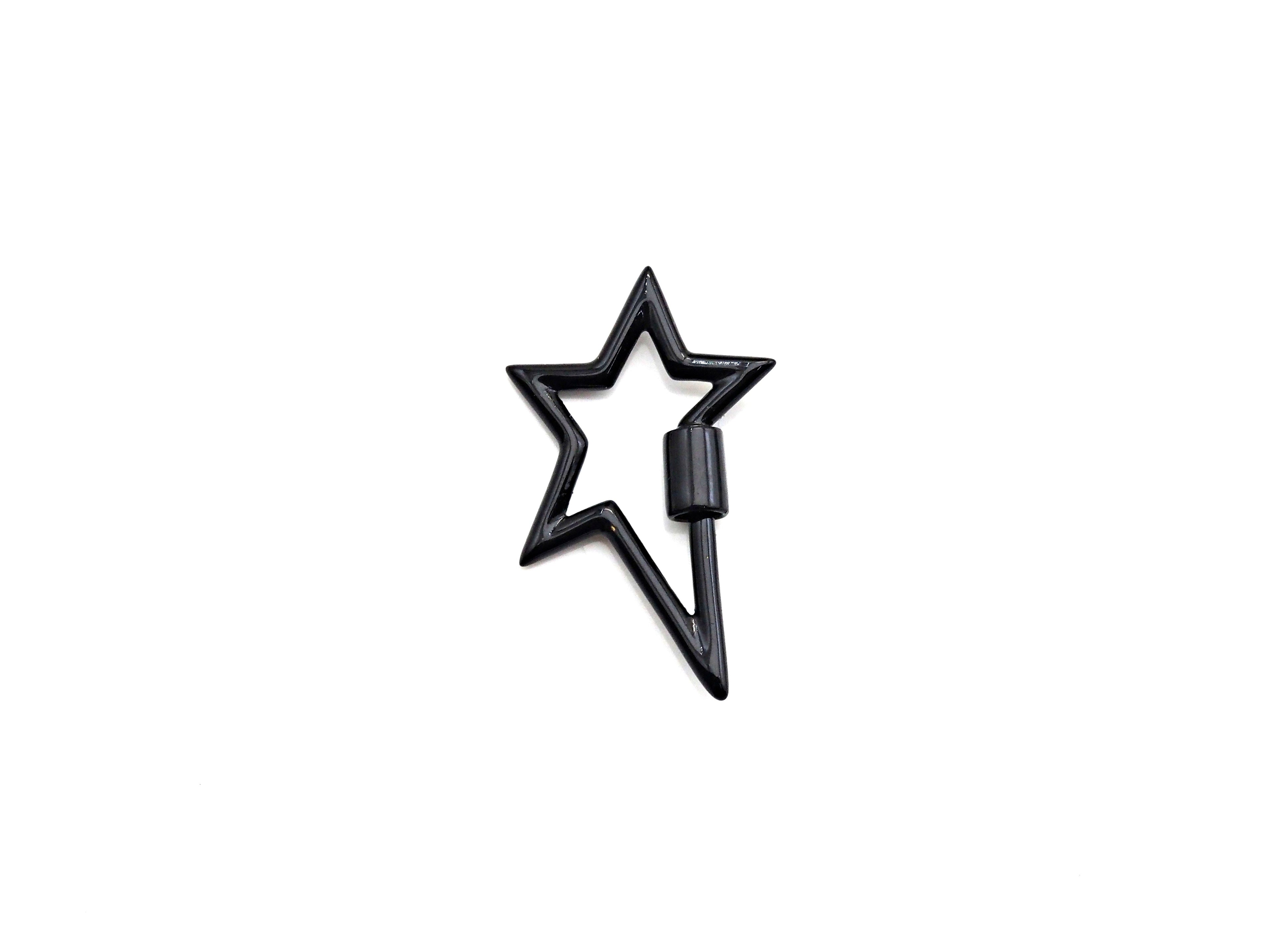 Colorful Enamel pave Star Shape Clasp, Enamel Pave Clasp, Black/Red/Pink/White/Blue Carabiner Clasp, 18x30mm, sku#H240