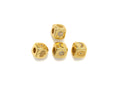 CZ Micro Pave Moon/Hamsa Hand/Evil Eye/Planet Dice Spacer Beads, Cubic Zirconia Cube Spacer Beads, 24k Gold Tone, 8.5mm, sku#Z714