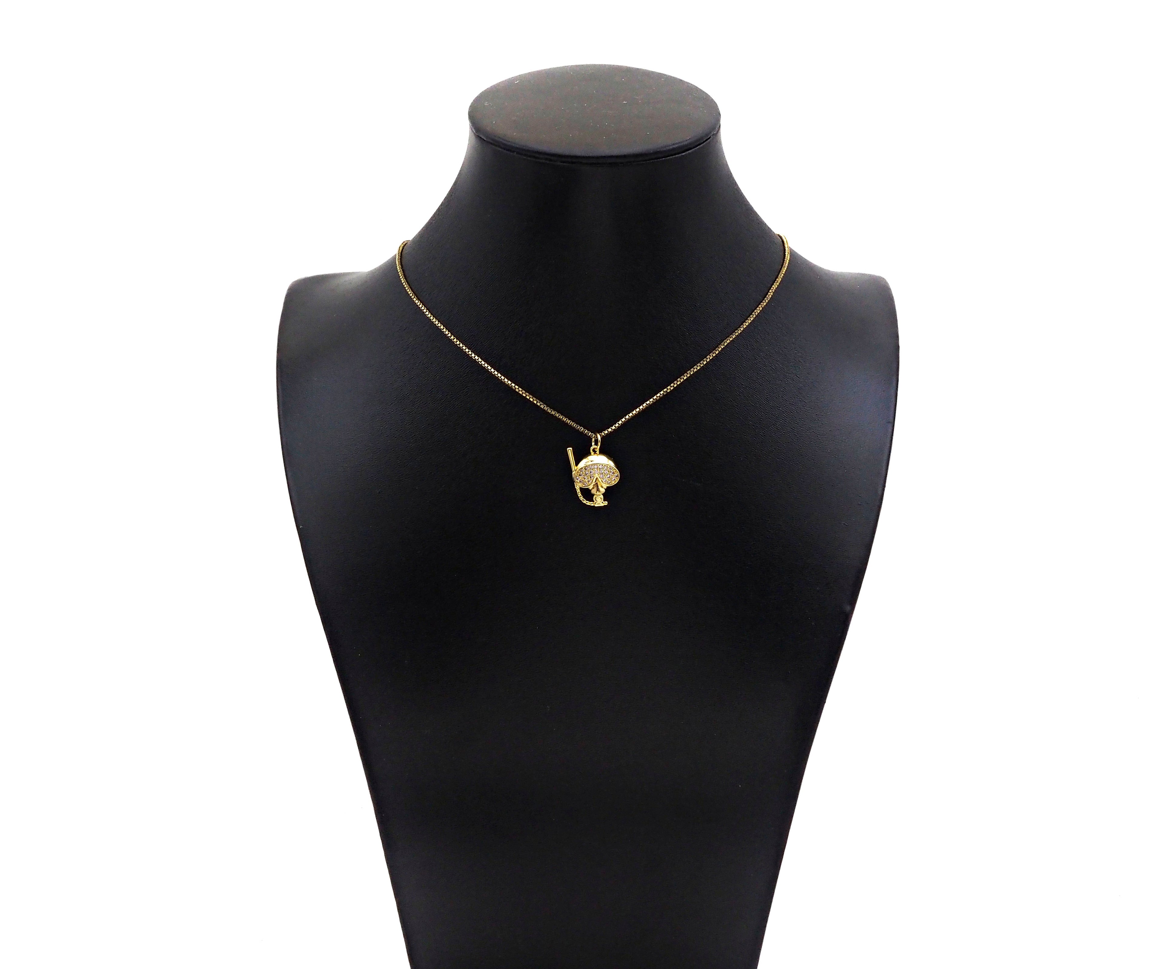 Gold Filled CZ Micro Pave Diver Head Shape Pendant, 18K Gold Filled Charm, Necklace Bracelet Charm Pendant, 17x16mm,Sku#Y474