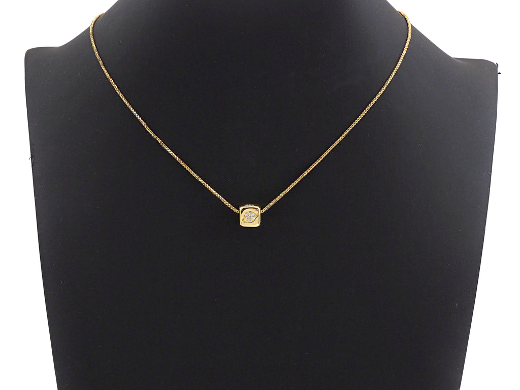 CZ Micro Pave Moon/Hamsa Hand/Evil Eye/Planet Dice Spacer Beads, Cubic Zirconia Cube Spacer Beads, 24k Gold Tone, 8.5mm, sku#Z714