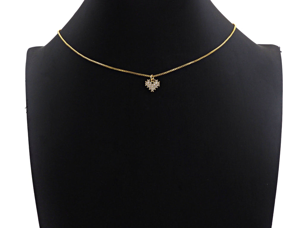 CZ Micro Pave Heart/Leaf Shaped Pendant/Charm, Clear Cubic Z