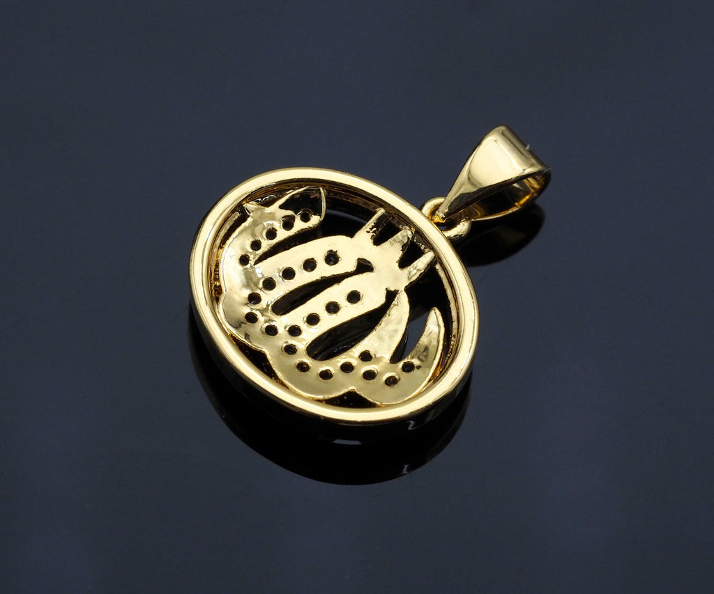 Dual Color Curve Pattern On Oval CZ Micro Pave Charms,16x16mm, Sku#F1282C