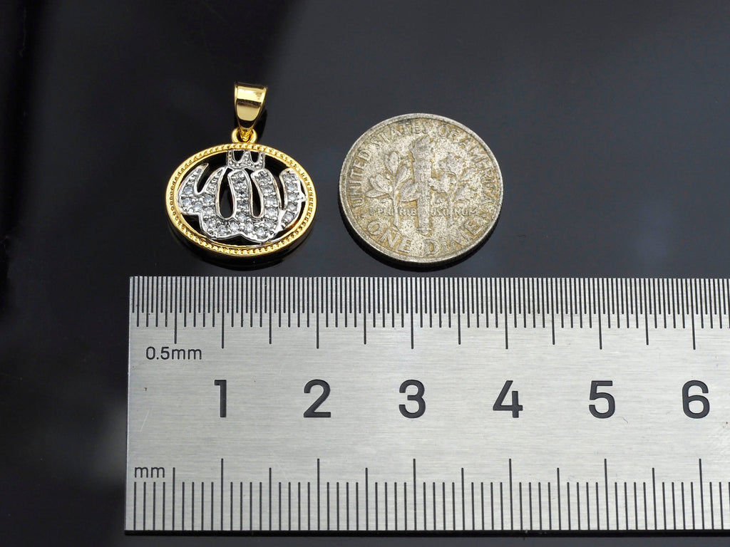 Dual Color Curve Pattern On Oval CZ Micro Pave Charms,16x16mm, Sku#F1282C