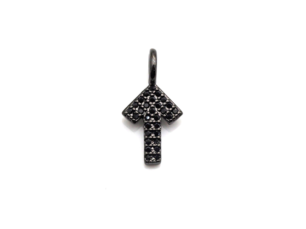 CZ Micro Pave Arrow Charm, Cubic Zirconia Cute Arrow Charm, 7x15mm, sku# X142