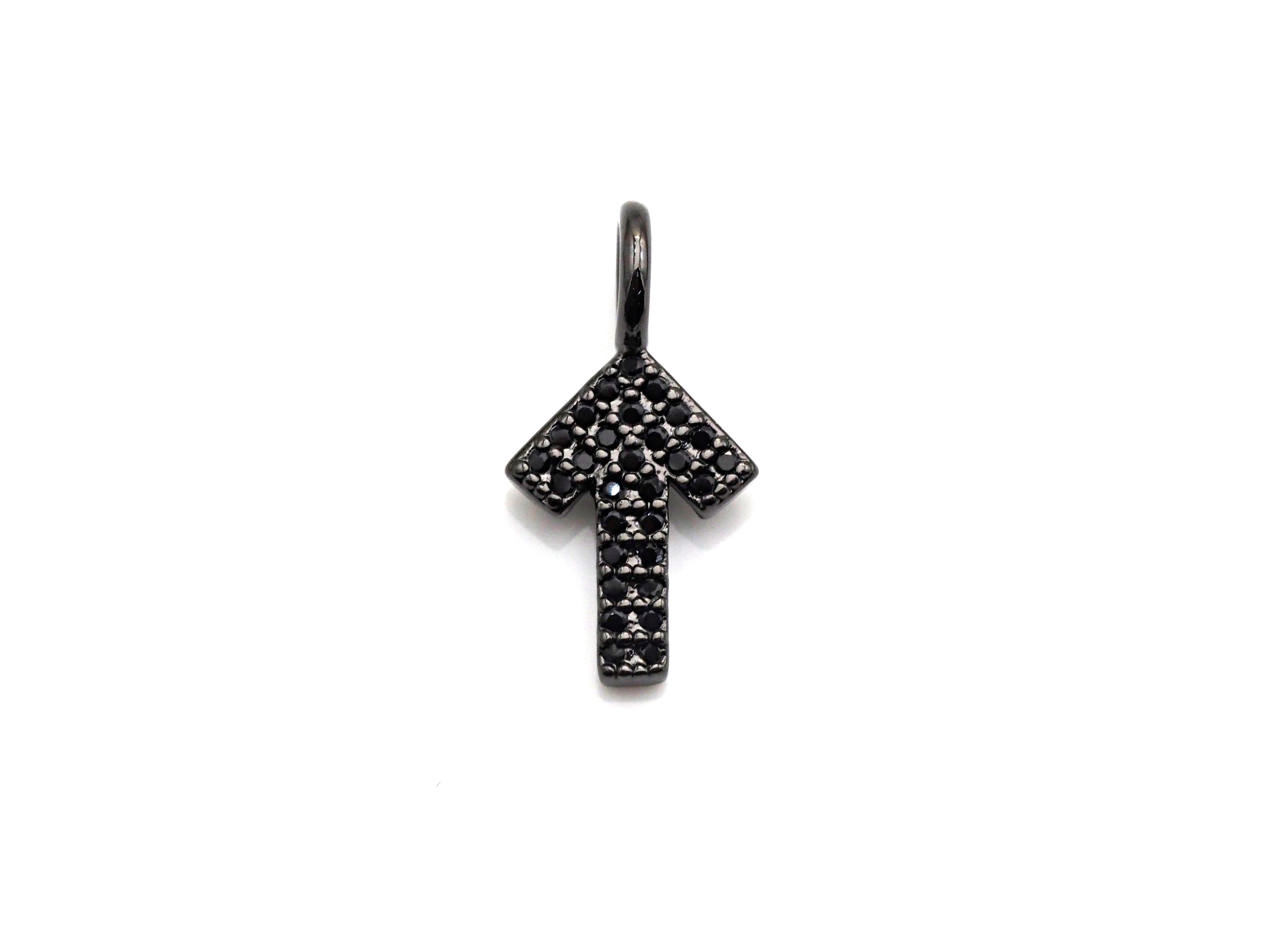 CZ Micro Pave Arrow Charm, Cubic Zirconia Cute Arrow Charm, 7x15mm, sku# X142