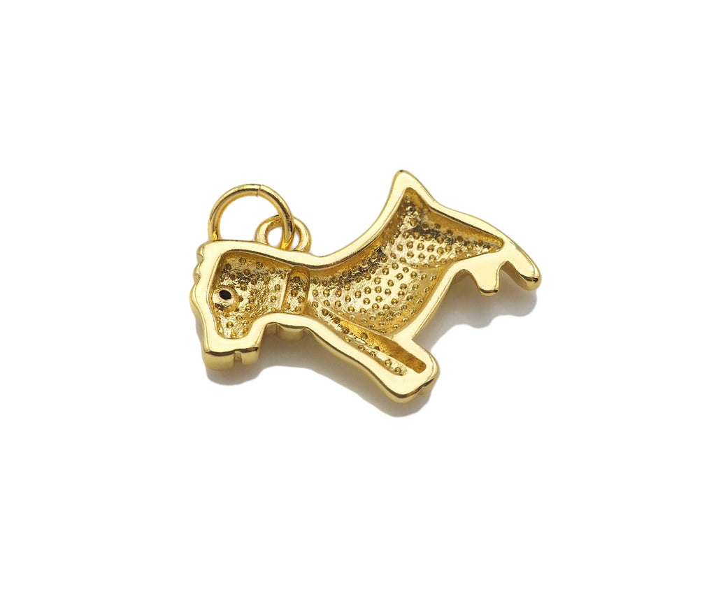 18K Dainty Gold Cute Puppy Shape Pendant, Sku#F1390C
