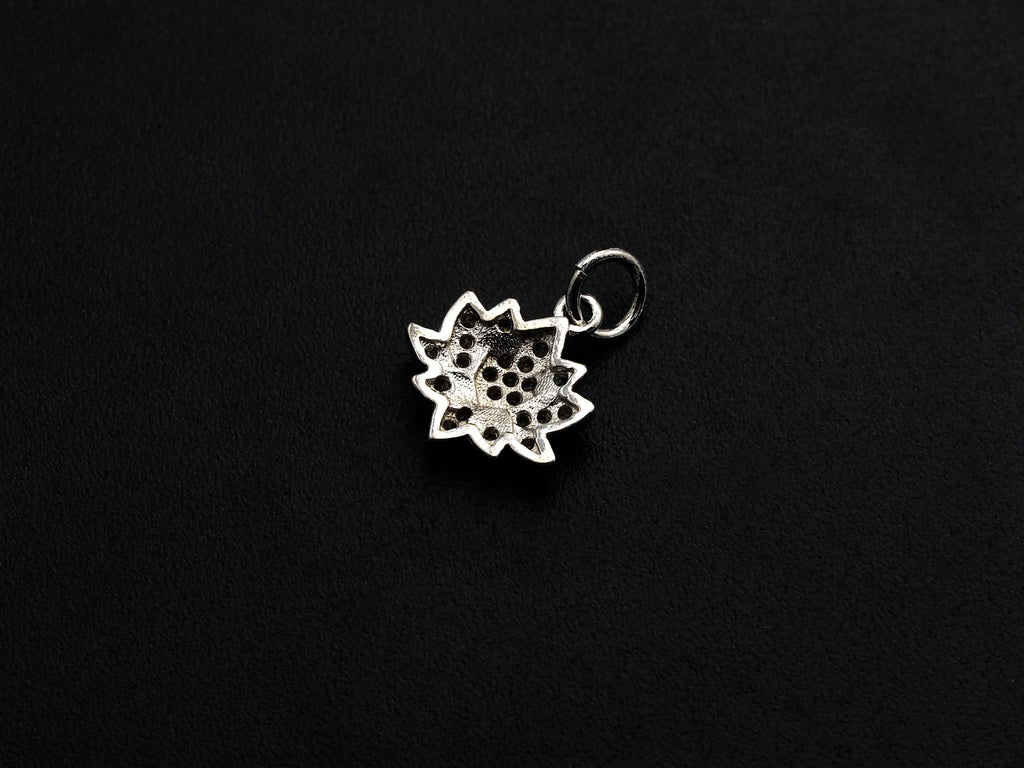 Cute CZ Micro Pave Lotus Flower Shaped Pendant/Charm, Yoga Cubic Zirconia Pendant Charm, 11mm,sku#Z793