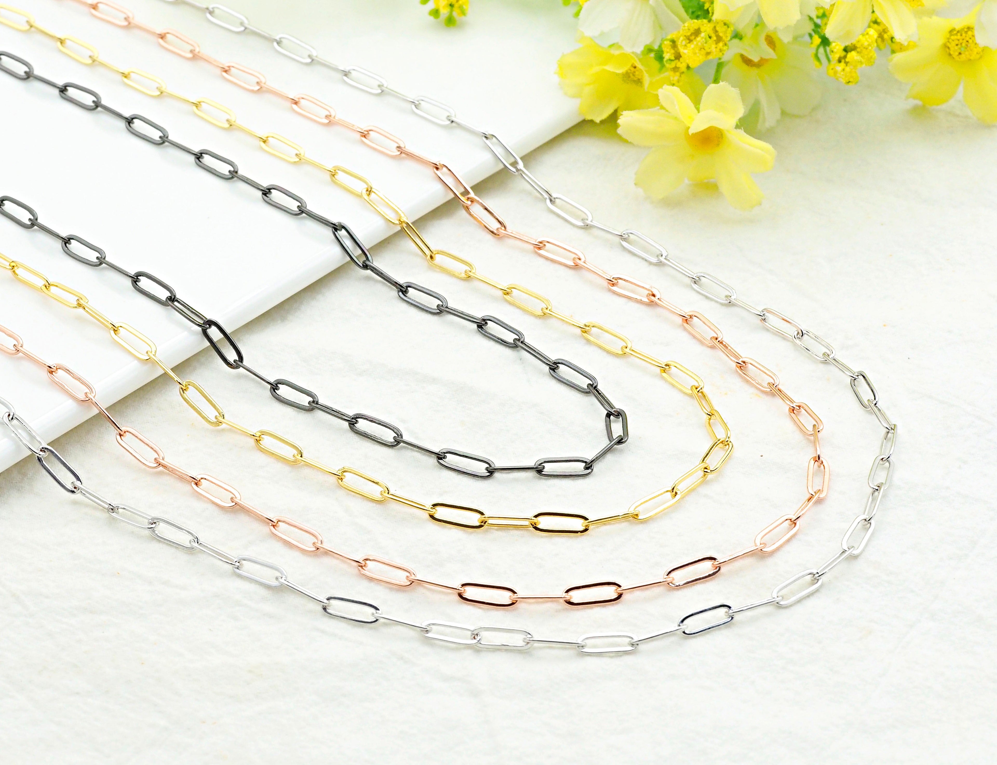 4x11mm Small Size Paper Clip Chain by Yard,SKU#E503