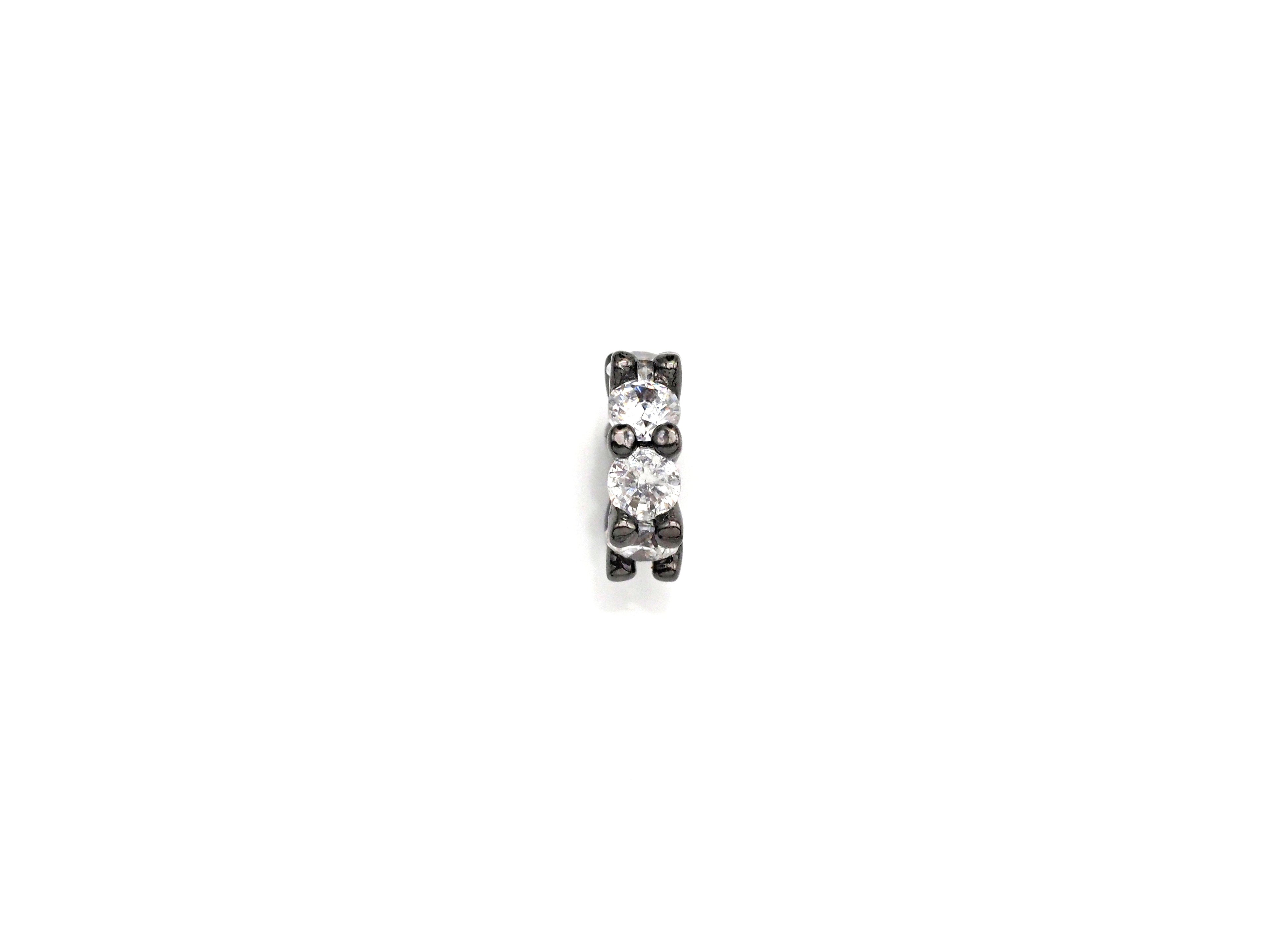 Big Hole CZ Pave beads, Cubic Zirconia Spacer Beads, European Large hole Bead, 3x8mm, sku#Z885