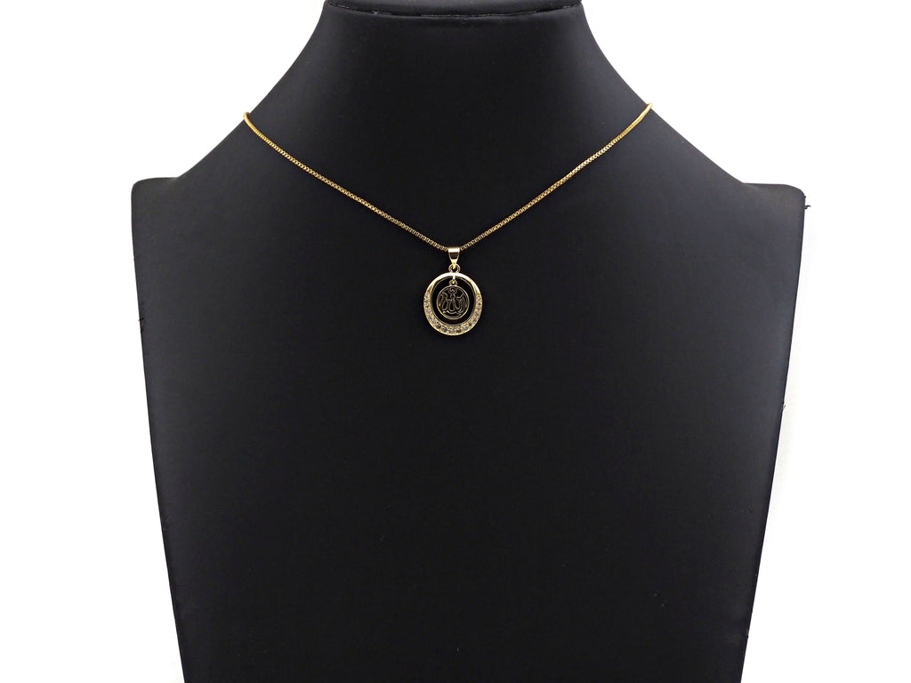 CZ Micro Pave Curve Pattern On Round Ring Shaped Pendant/Charm, Gold Cubic Zirconia Pendant Charm,17x21mm,sku#F1268