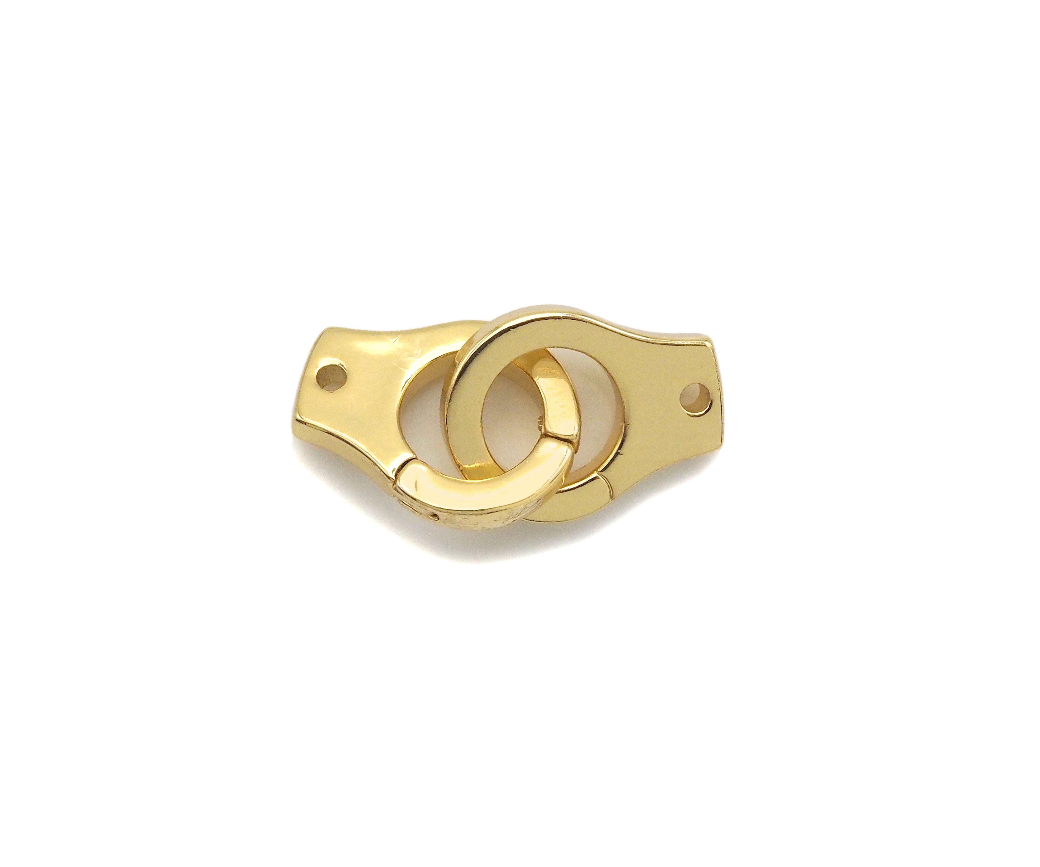 18K Dainty Gold Hand Cuff Shape Connector, Necklace Bracelet Links,11x15mm, Sku#LD26