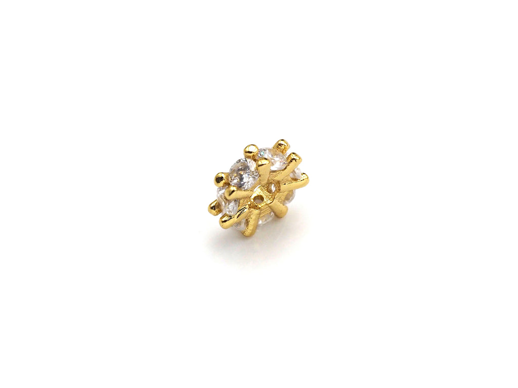 Big Hole CZ Pave beads, Cubic Zirconia Spacer Beads, European Large hole Bead, 3x8mm, sku#Z885