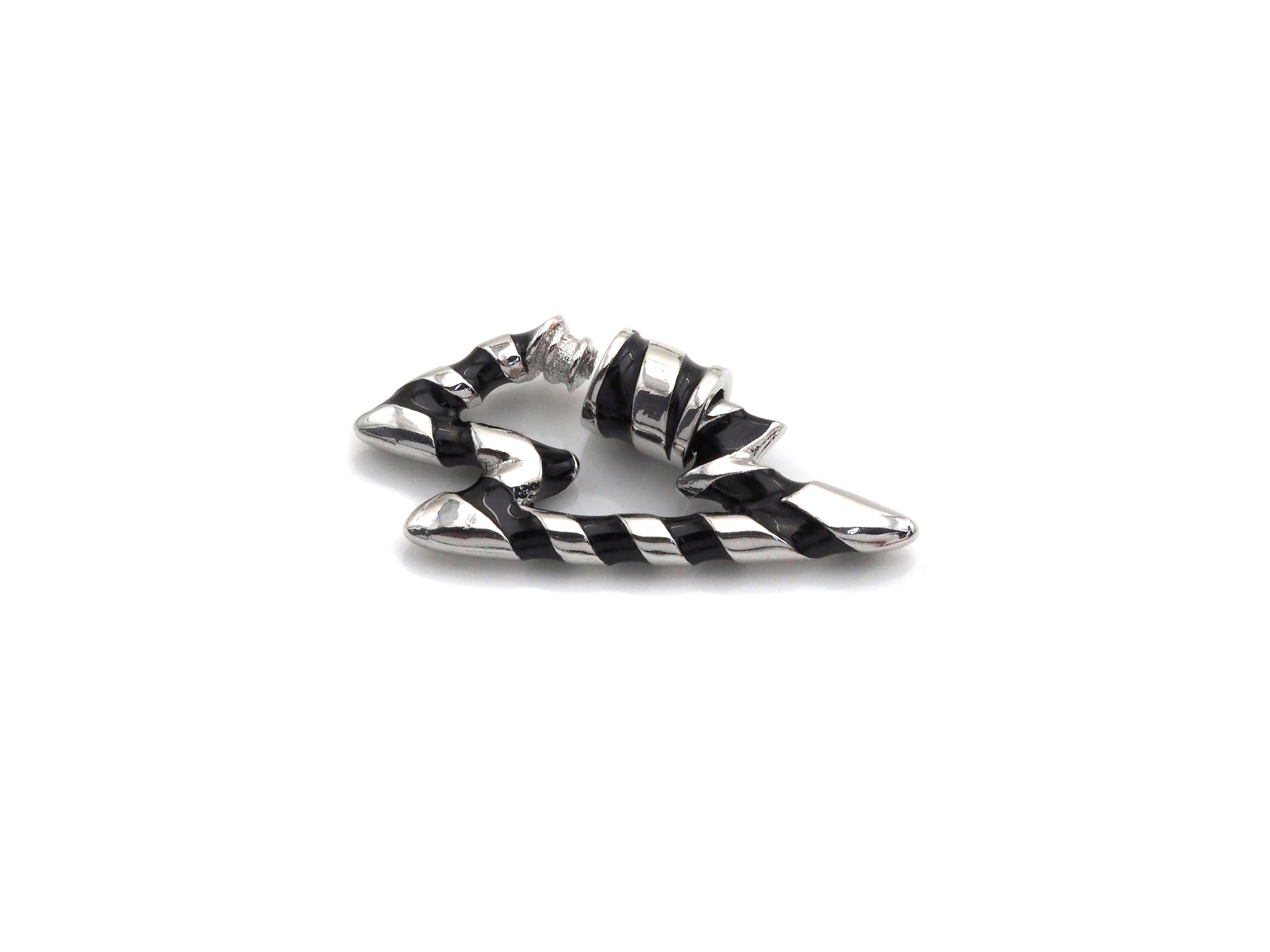 Colorful Enamel Pave Lightning Shape Clasp, Silver Plated Screw Clasp, 18x32mm, Carabiner Clasp, sku#K79