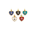 Cute Enamel  Heart Charm Pendant,CZ Micro Pave Oil Drop pendant,Enamel heart pendant,Enamel Jewelry, 9mm, sku#F1058