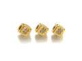 CZ Micro Pave # Symbol Dice Spacer Beads, Cubic Zirconia Cube Spacer Beads, 24k Gold Tone, 8.5mm, sku#Z720