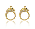 CZ Micro Pave Leopard Head With Round Ring Shape Pendant Charm,Cubic Zirconia Gold Charm, Necklace Bracelet Charm Pendant,14x18mm, Sku#F1374
