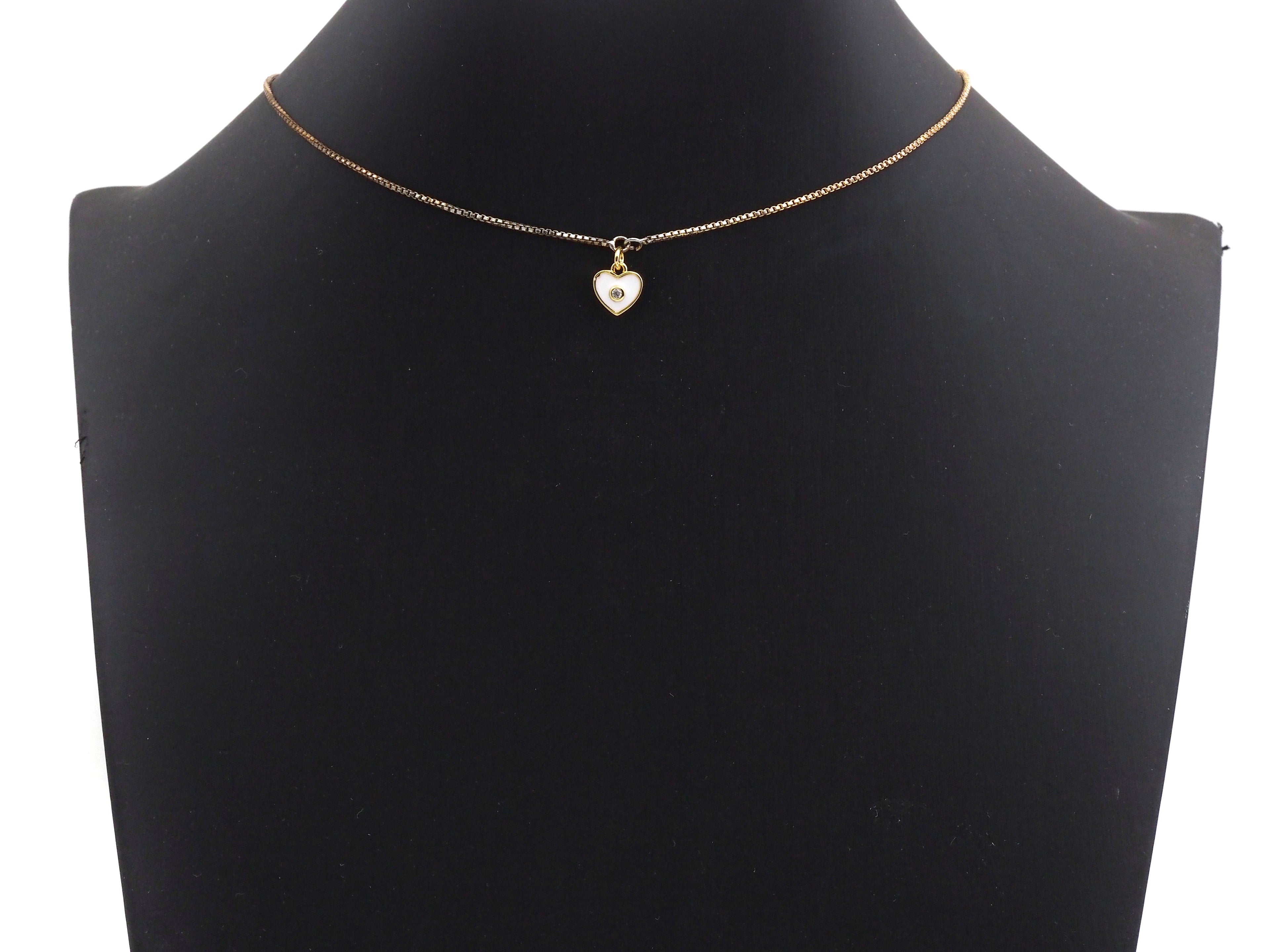 Cute Enamel  Heart Charm Pendant,CZ Micro Pave Oil Drop pendant,Enamel heart pendant,Enamel Jewelry, 9mm, sku#F1058