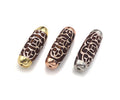 16x39mm Large Natural Tibetan Agate Barrel Shape Spacer Beads, Gold/Silver/Rose Gold Tone, Dzi Agate Spacer,Oval Tibetan Agate, sku#U1005