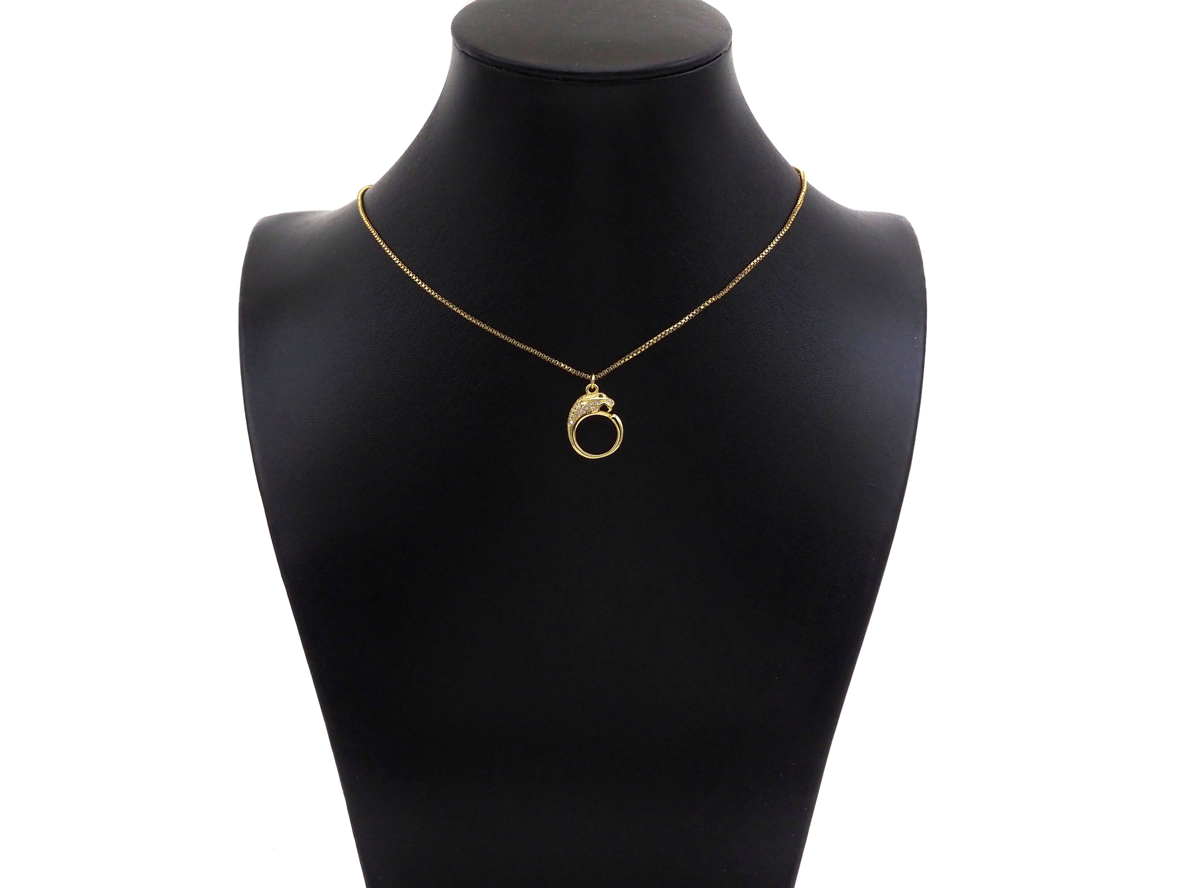 CZ Micro Pave Leopard Head With Round Ring Shape Pendant Charm,Cubic Zirconia Gold Charm, Necklace Bracelet Charm Pendant,14x18mm, Sku#F1374