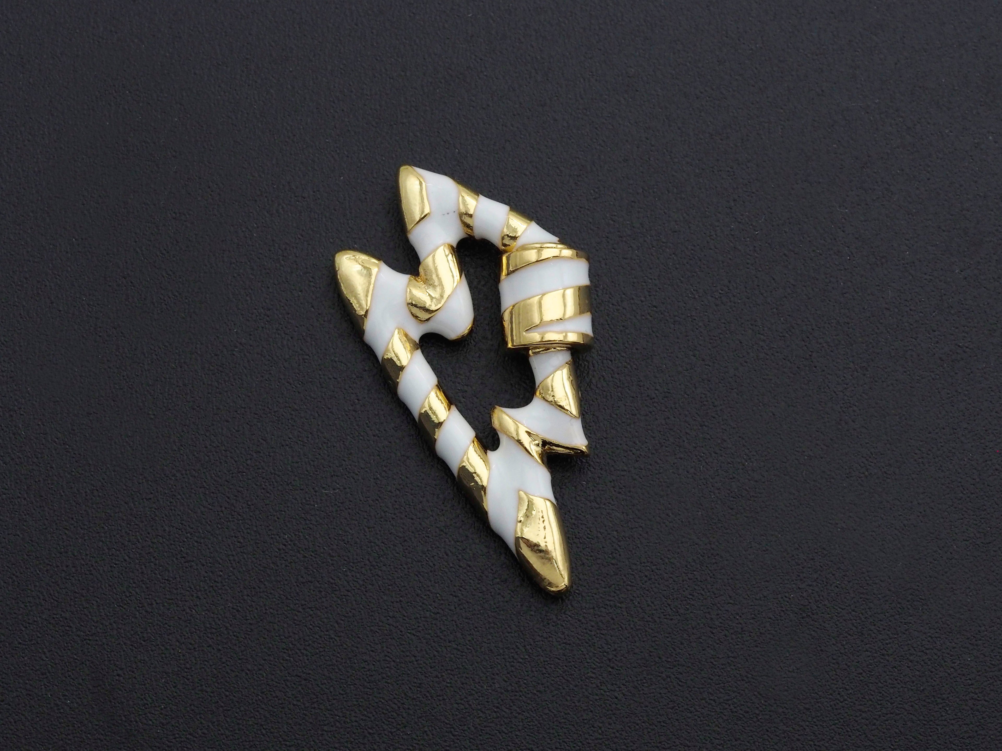 Colorful Enamel Pave Lightning Shape Clasp, Gold Plated Screw Clasp, Carabiner Clasp, 18x32mm, sku#K80