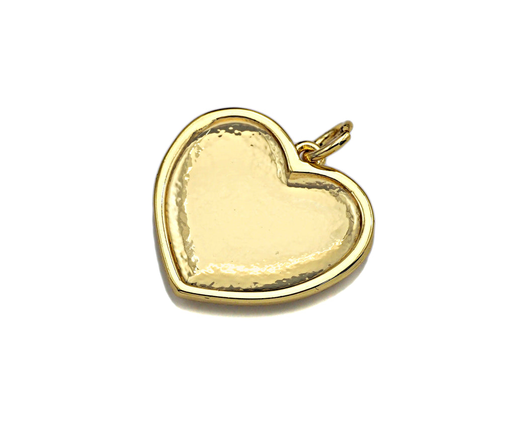 Dainty Fingerprint On Heart Shape Charms, Dainty Heart Charms, 19x18mm, Sku#F1293C