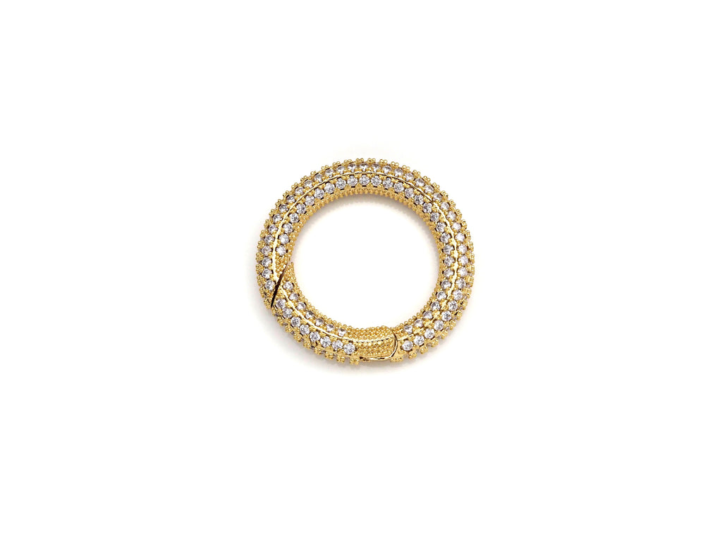CZ Micro pave Round Clasp with Easy Open spring, sku#H260