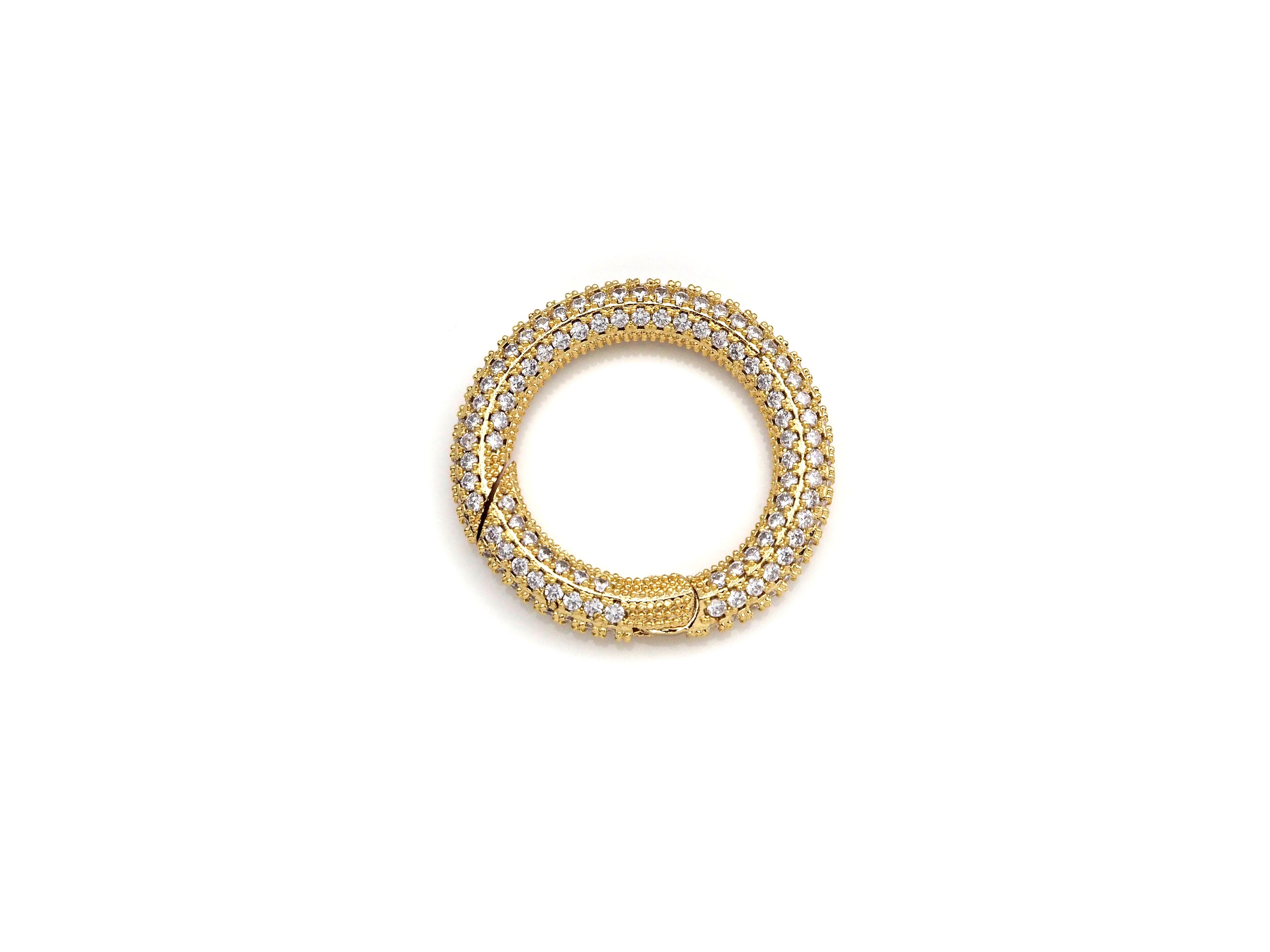 CZ Micro pave Round Clasp with Easy Open spring, sku#H260