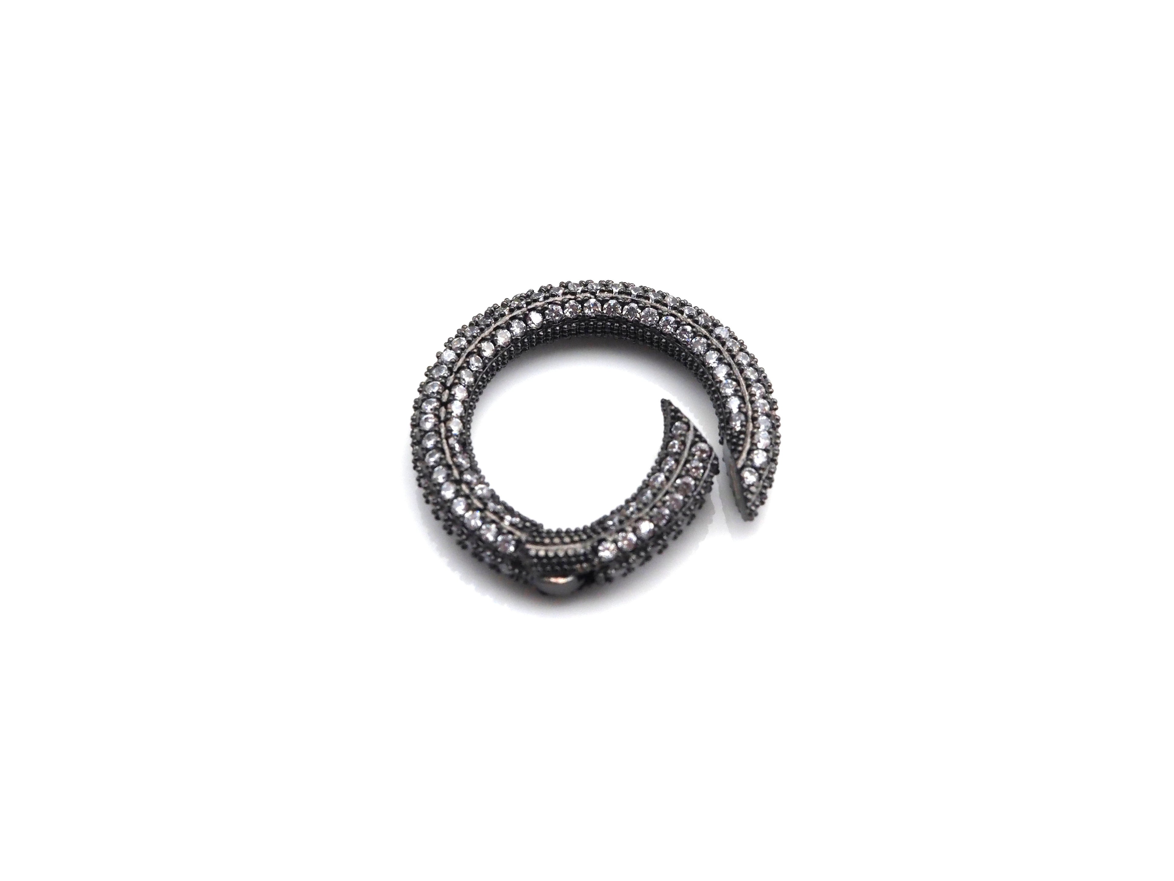 CZ Micro pave Round Clasp with Easy Open spring, sku#H260