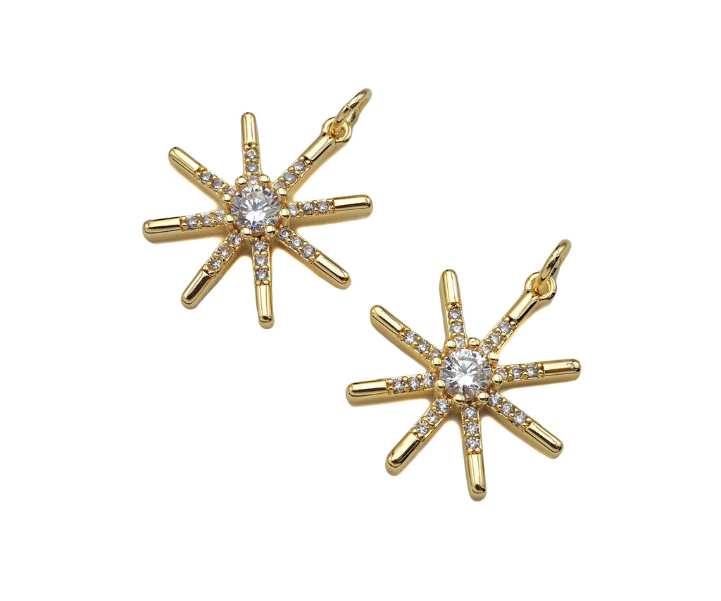 CZ Micro Pave North Star Shape Pendant/Charm, 14K Gold Filled Star Charm, Necklace Bracelet Charm Pendant,18x21mm,Sku#LX01