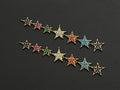 Colorful CZ Micro Pave String Five Star Pendant/Charm Bracelet Necklace Cubic Zirconia  Heart Pendant Charm, 16x87mm,sku#Z673