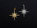 Clear CZ Micro Pave North Star Shaped Pendant/Charm, Star Cubic Zirconia Pendant Charm, 23x25mm,sku#Z824