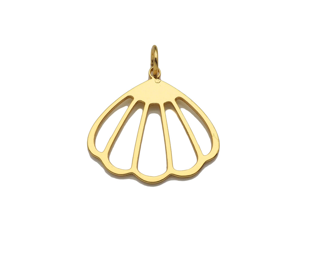 18K Gold Frame Shell Shaped Pendant/Charm, Fan Shell Shape Charm, Minimalist Jewelry, Jewelry making findings,20x19mm,sku#Y316