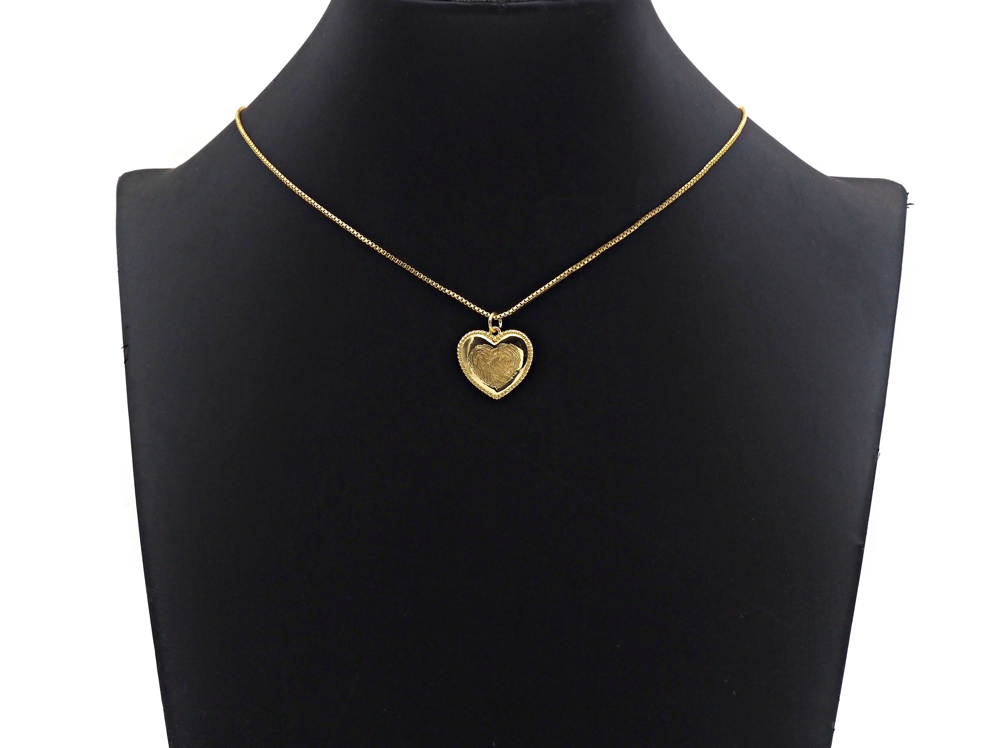 Dainty Fingerprint On Heart Shape Charms, Dainty Heart Charms, 19x18mm, Sku#F1293C