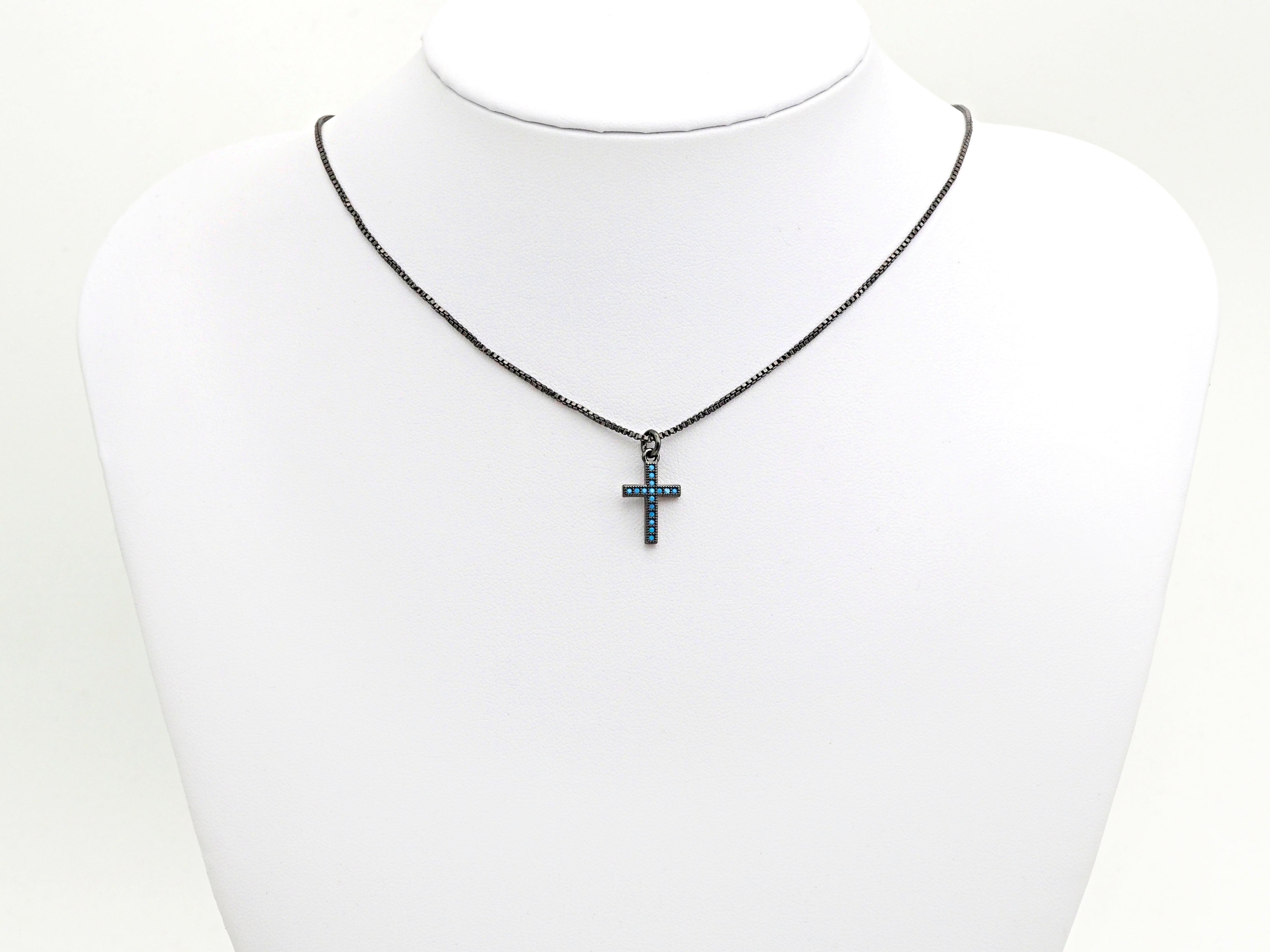 CZ Micro Pave Cross Charm, Black/Fuchsia/Turquoise/Cobalt Blue Cubic Zirconia Cross, 10x16mm, sku#X143