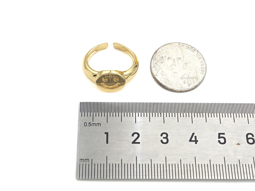Smiley Face Adjustable Ring, Sku#X201