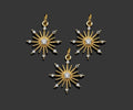 CZ Micro Pave North Star Flower Shape Pendant/Charm, 14K Gold Filled Star Charm, Necklace Bracelet Charm Pendant,15x17mm,Sku#LX02