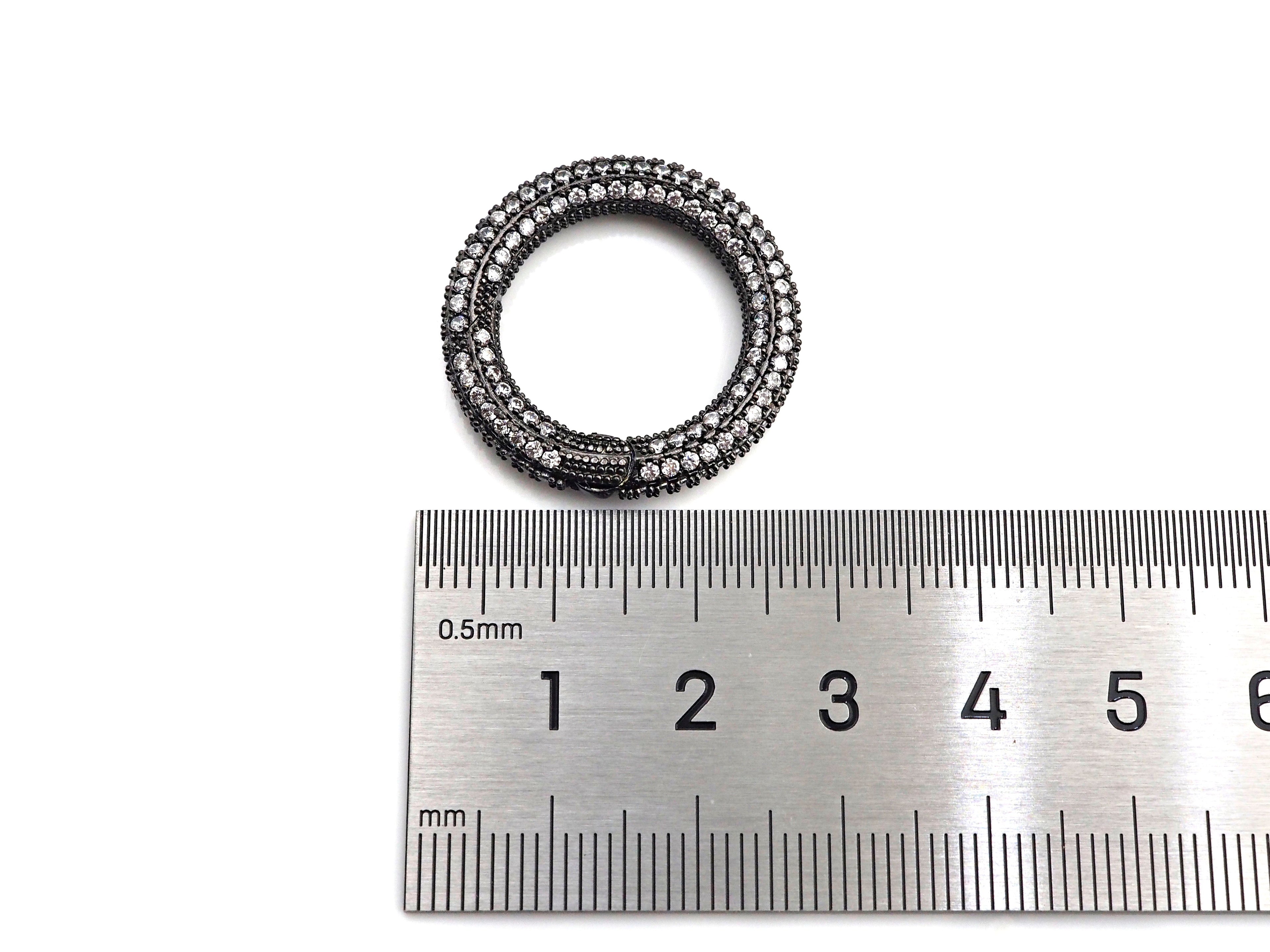 CZ Micro pave Round Clasp with Easy Open spring, sku#H260