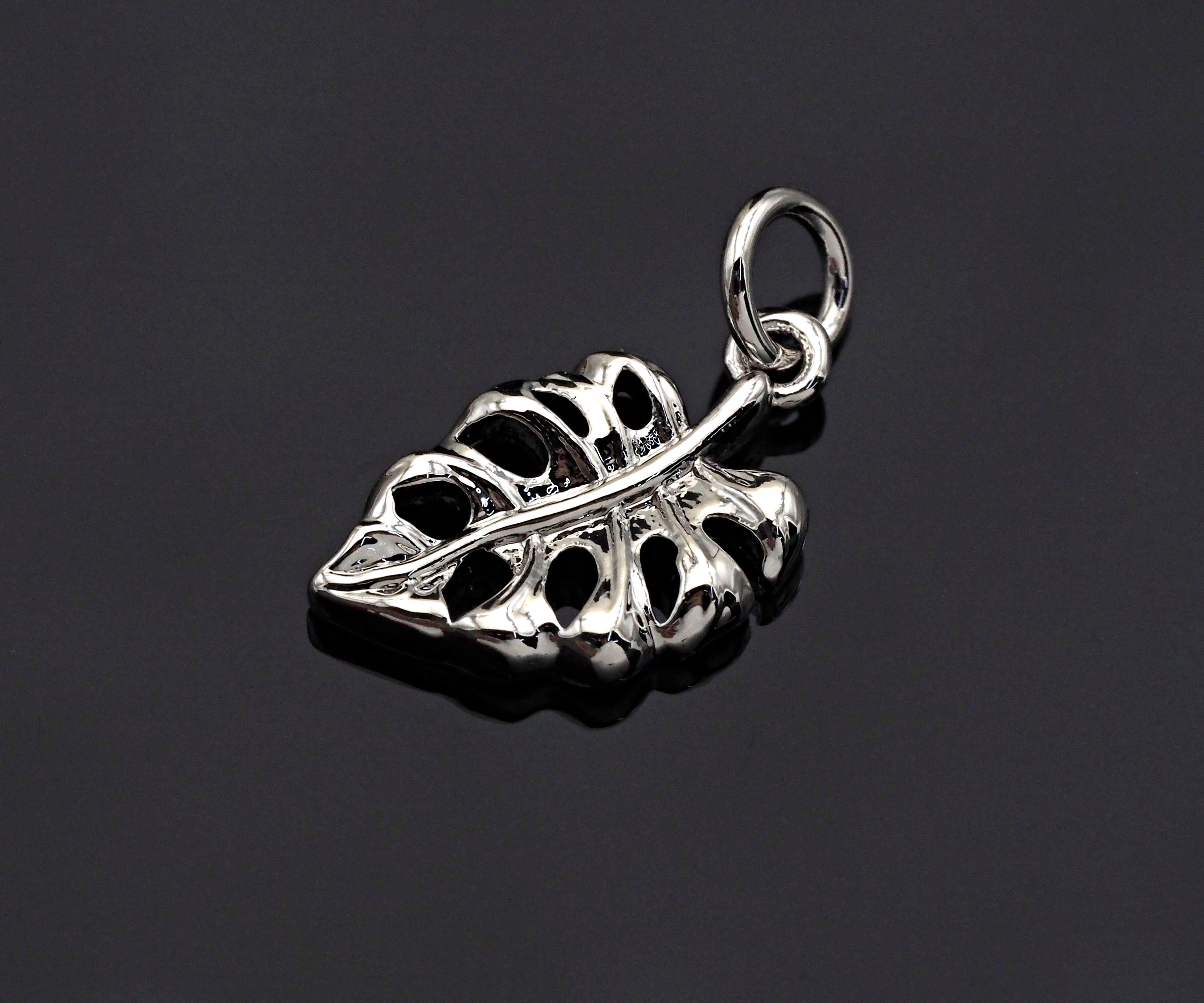 CZ Micro Pave Banana Leaf Pendant with bail,Cubic Zirconia Banana Leaf Pave Pendant Beads, Pave Pendant, 9x16mm,SKU#F1191