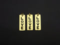 Hollow Out LOVE Long Bar Pendant, Rectangle Cubic Zirconia Pendant, DIY Mother's Day Gift, 11x29mm, Sku#F1100
