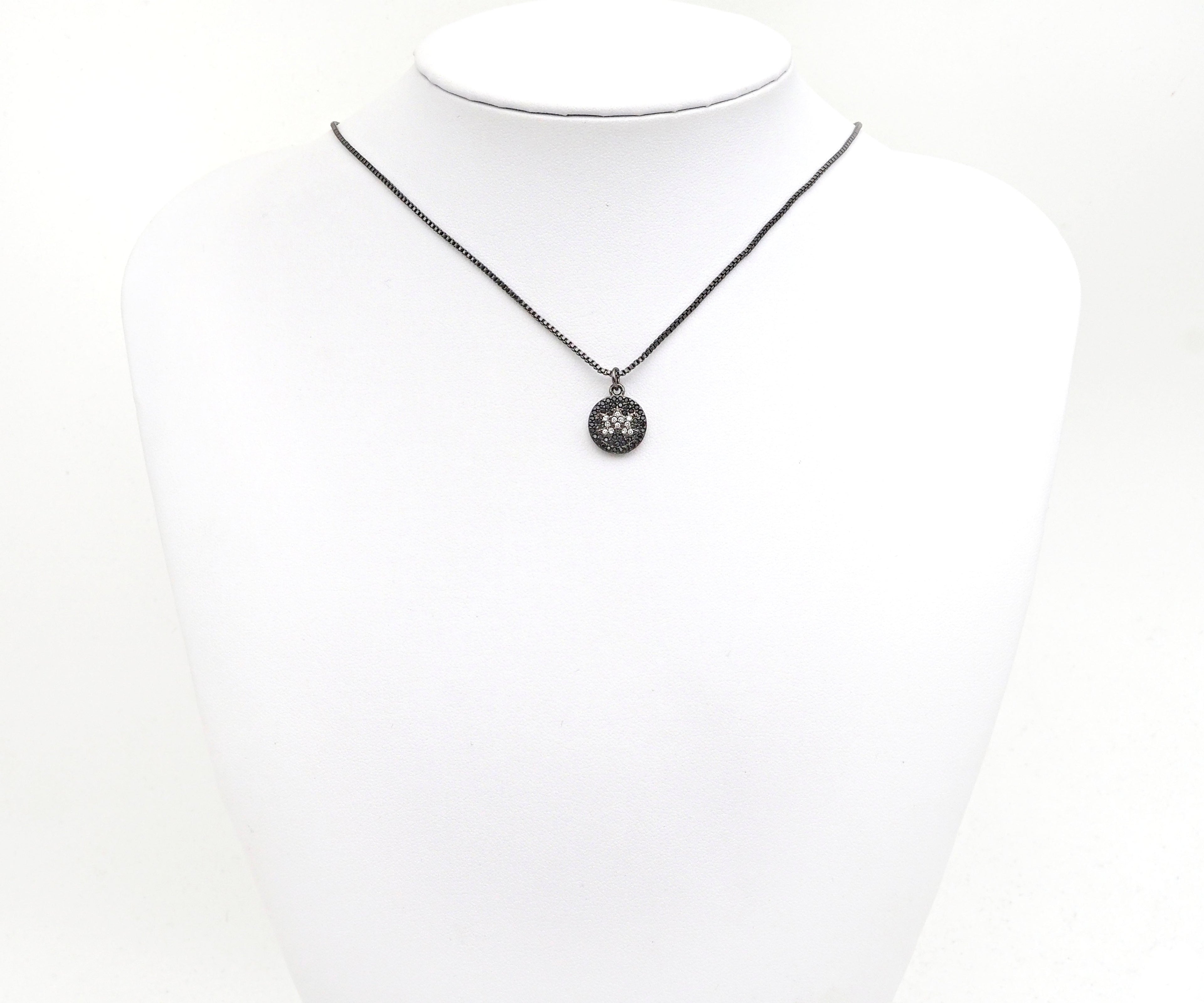 CZ Micro Pave Lotus Flower on Disc Round Charm/Pendant,ku#F1332C