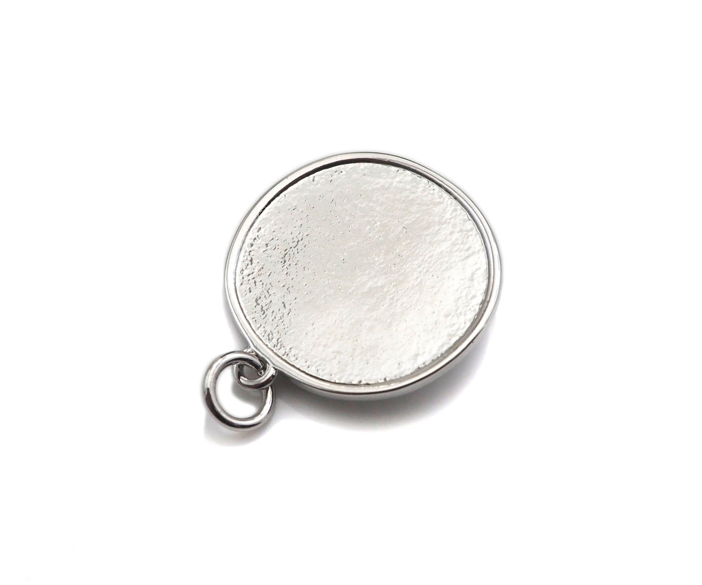 CZ Micro Pave Underwater World pearl Center Coin Pendant/Charm,Sheell Snail Pearl, sku#L400
