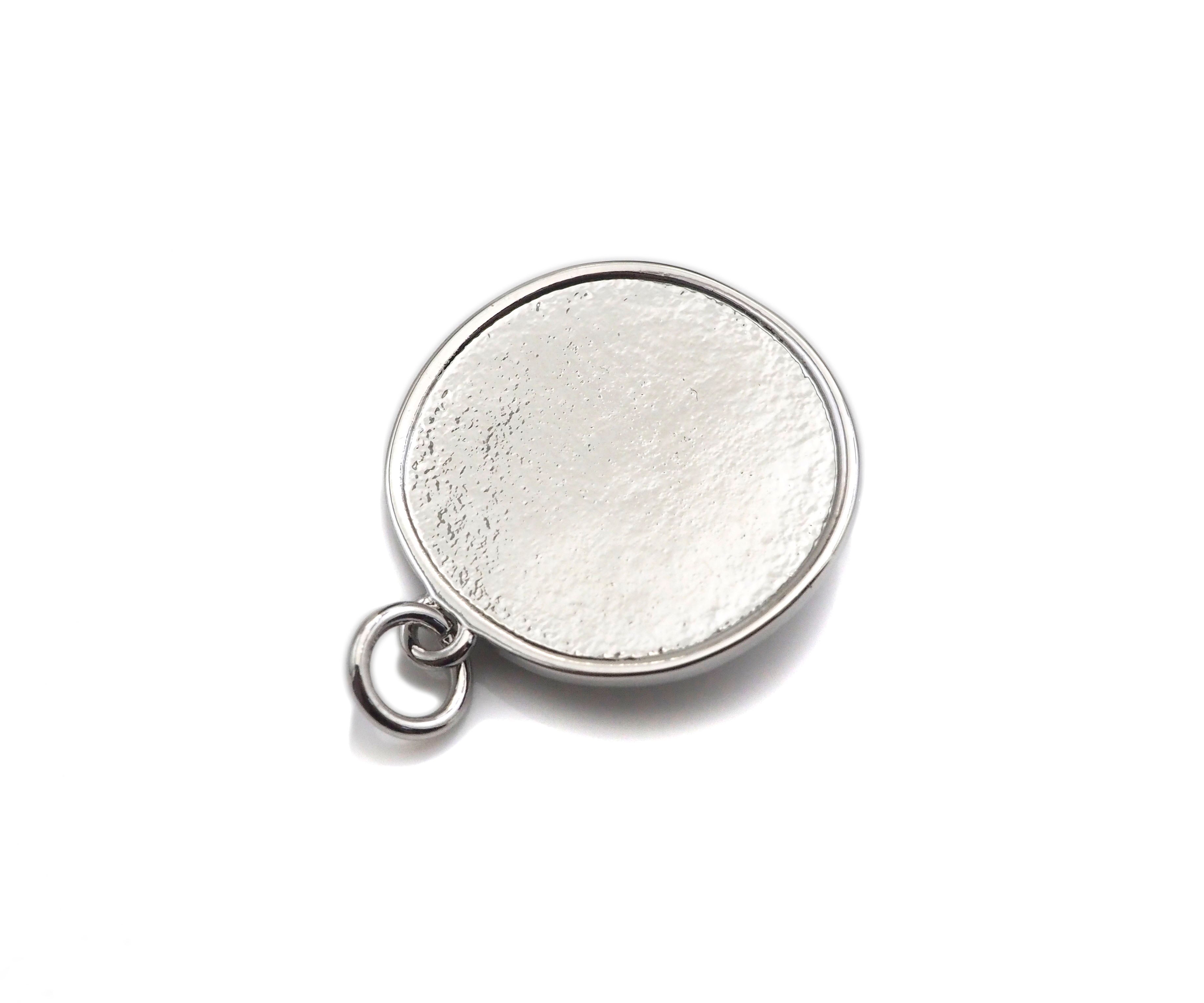 CZ Micro Pave Underwater World pearl Center Coin Pendant/Charm,Sheell Snail Pearl, sku#L400