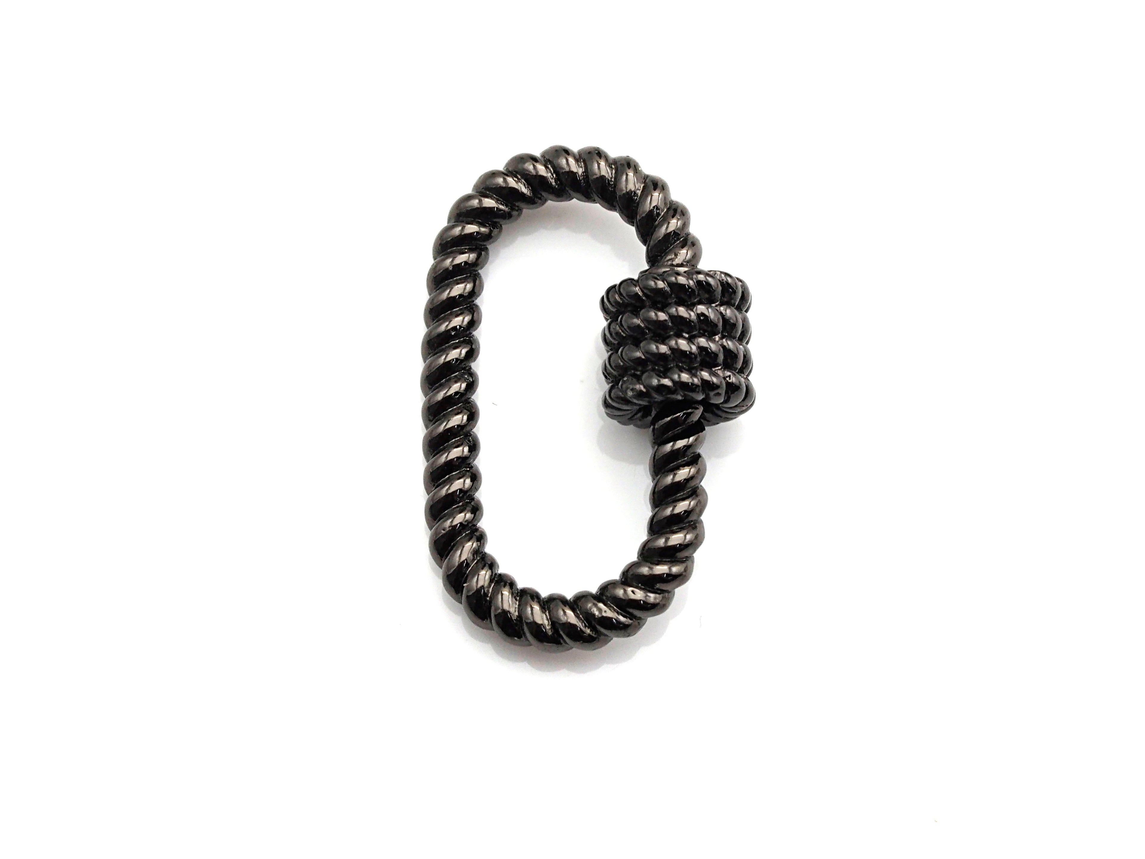 Oval Shape Clasp, CZ Pave Clasp, Gold/Silver/Rose Gold/Gunmetal Carabiner Clasp, 19x29mm, sku#H190