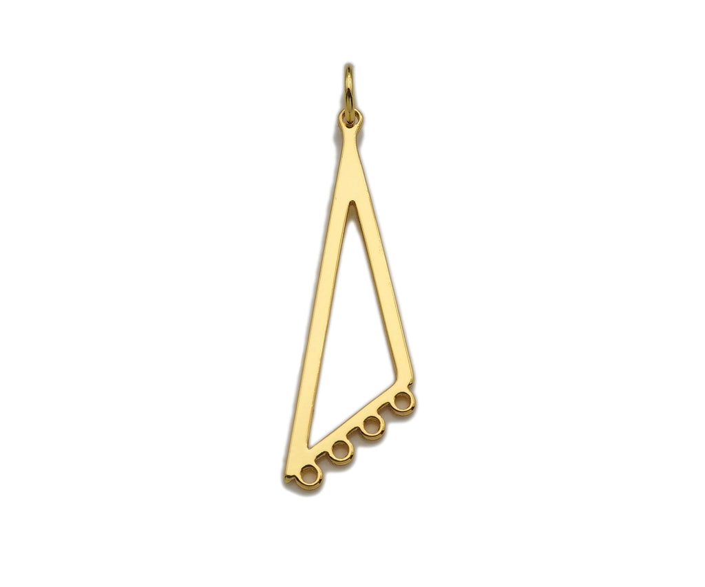 18K Gold Frame Triangle Shaped Pendant/Charm, Gold Frame Pendant Charm, Earring Necklace Bracelet making findings, 9x31mm,sku#Y317