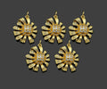 Gold Filled CZ Micro Pave Sun Flower Shape Pendant, 18K Gold Filled Flower Charm, Necklace Bracelet Charm Pendant, 21x18mm,Sku#Y471