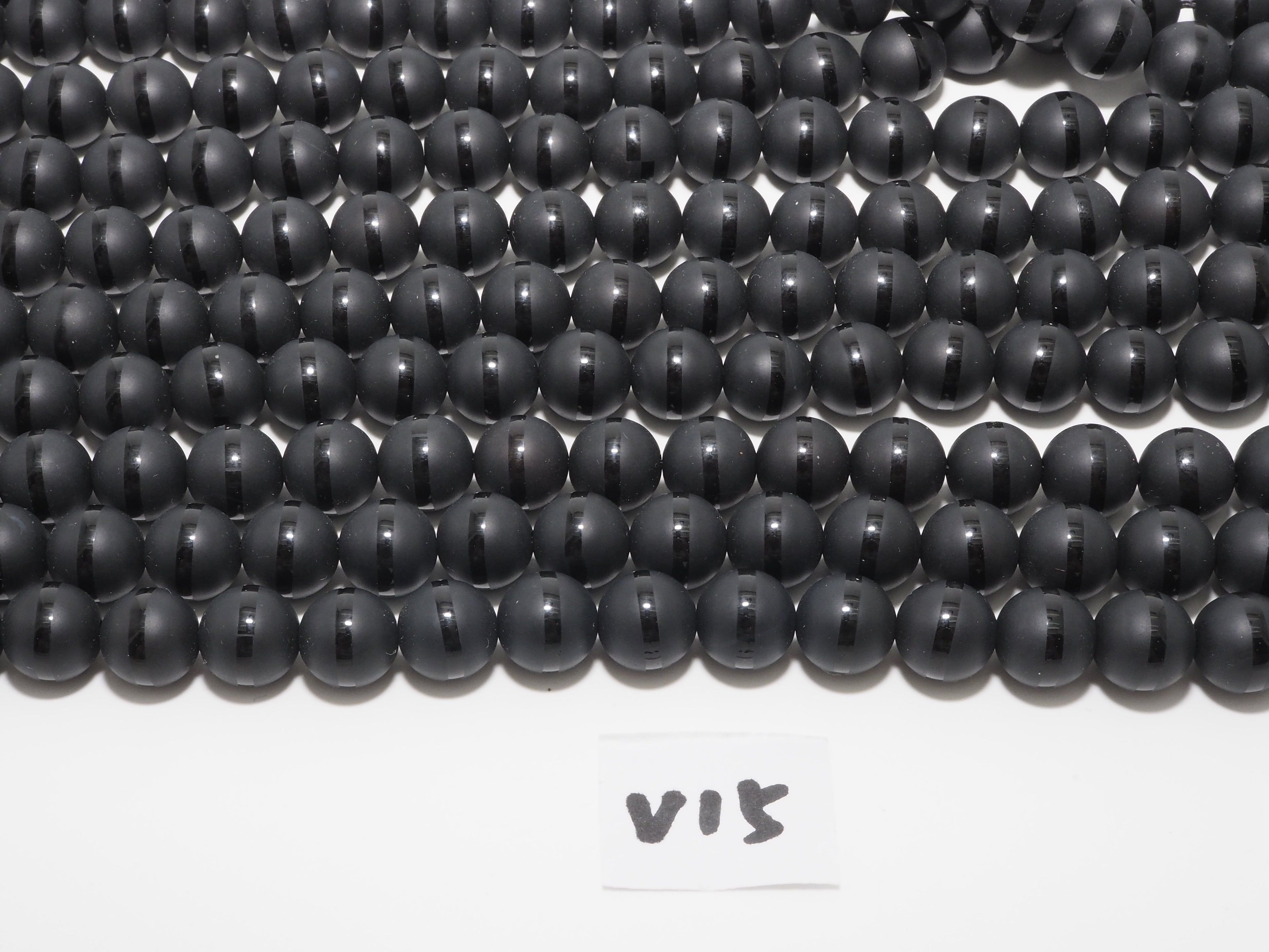 Natural Black Onyx Matte Round with one line Beads, 6mm/8mm/10mm/12mm/14mm  Round beads, Matte Round Black Onyx, 15.5inch strand, SKU#V15